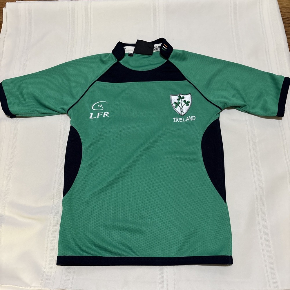 Ireland Live For Rugby Jersey LFR‎ Shirt Polo Kids 5-6  Green Black Embroidered